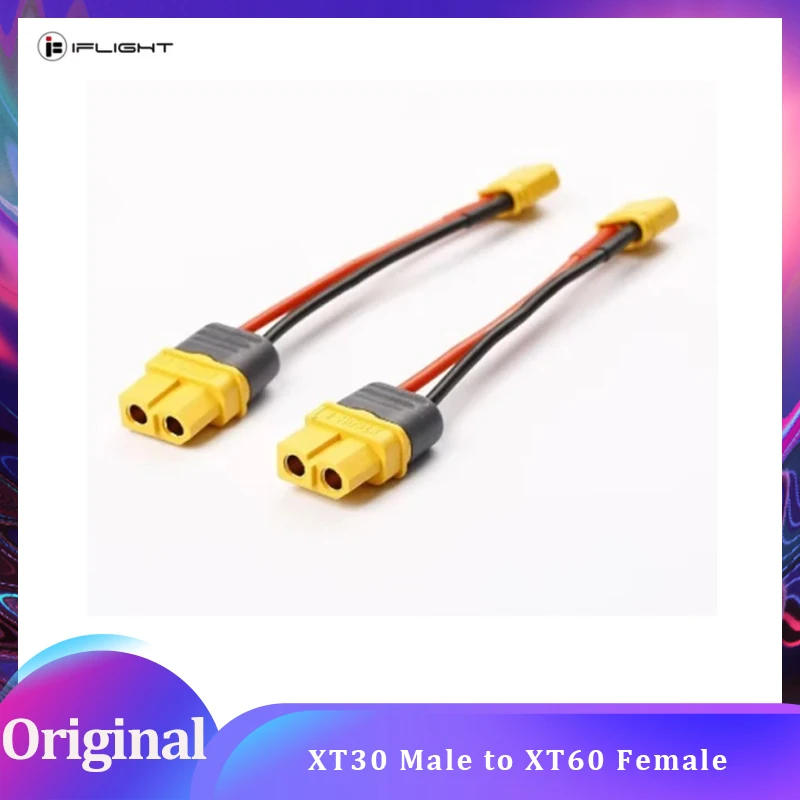 

1 шт. адаптер AMASS XT30 «папа» на XT60 «мама» с силиконовым проводом 100 мм 16AWG для аккумулятора RC Lipo RC Drone Car Boat