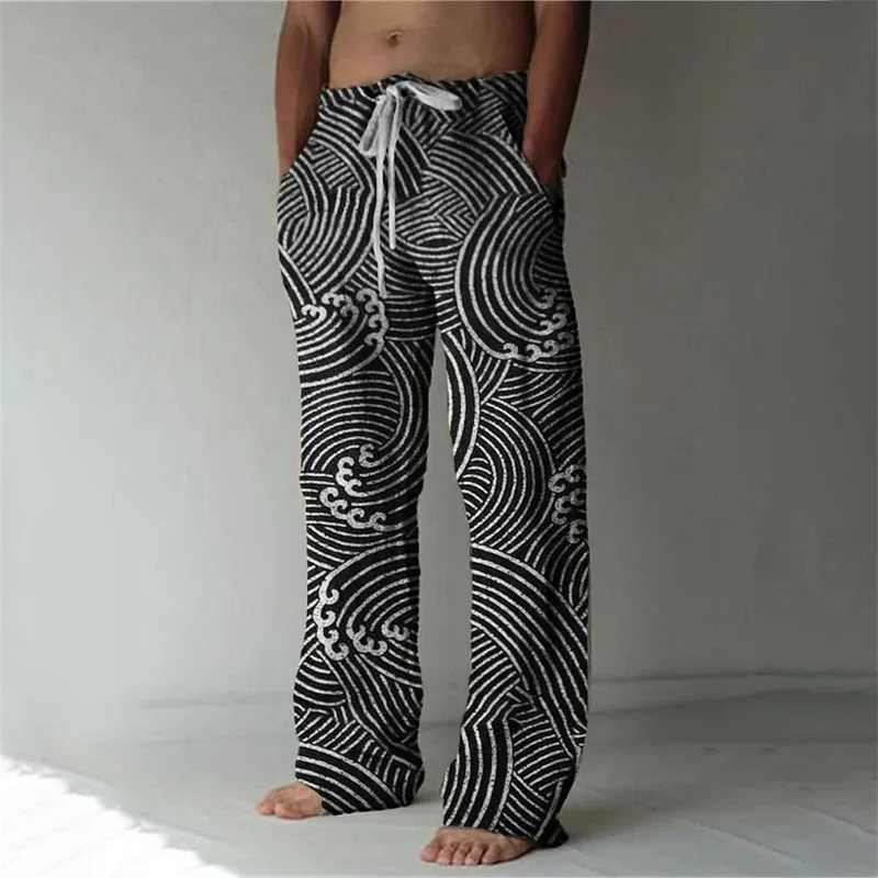 2025 سراويل رياضية وترفيهية جديدة إبداعية للرجال ، سراويل رجالية عائلة القرش طباعة ثلاثية الأبعاد على الطراز الأوروبي والأمريكي