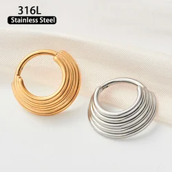1Pc hinge segment nose ring Helix female earring Tragus Cartilage Male Female septum Clicker Five layer nasal septum nose ring B