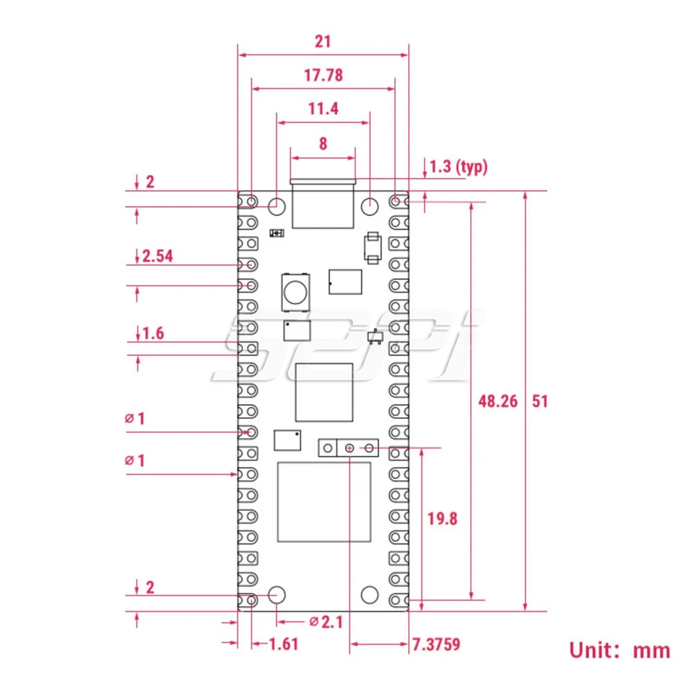 Imagem -04 - Raspberry pi Pico w com Cabeçalho Wireless Wifi Rp2040 Chip de Microcontrolador Placa de Desenvolvimento 52pi