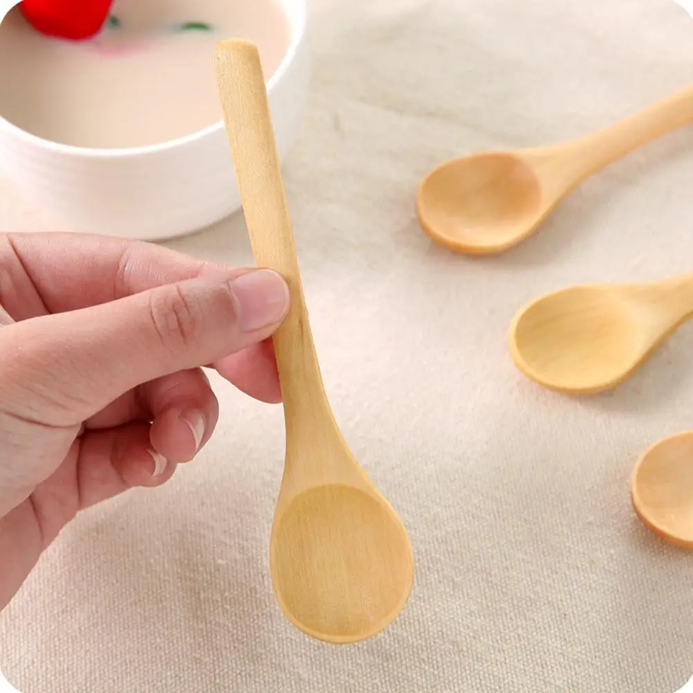 

6 шт. кухонные деревянные ложки из натурального дерева, ложка для супа, длинная ложка для меда, специй, кофе, чайная ложка, посуда, ручка для приправ, ложки для молока B7B8