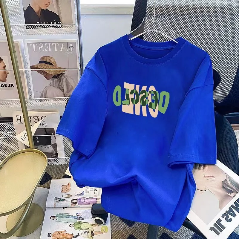 

plus Size 300 Pou Fun Print round Ne ort Sve T-irt Women Summer Casual Versatile Loose Fit Top Korean Sle