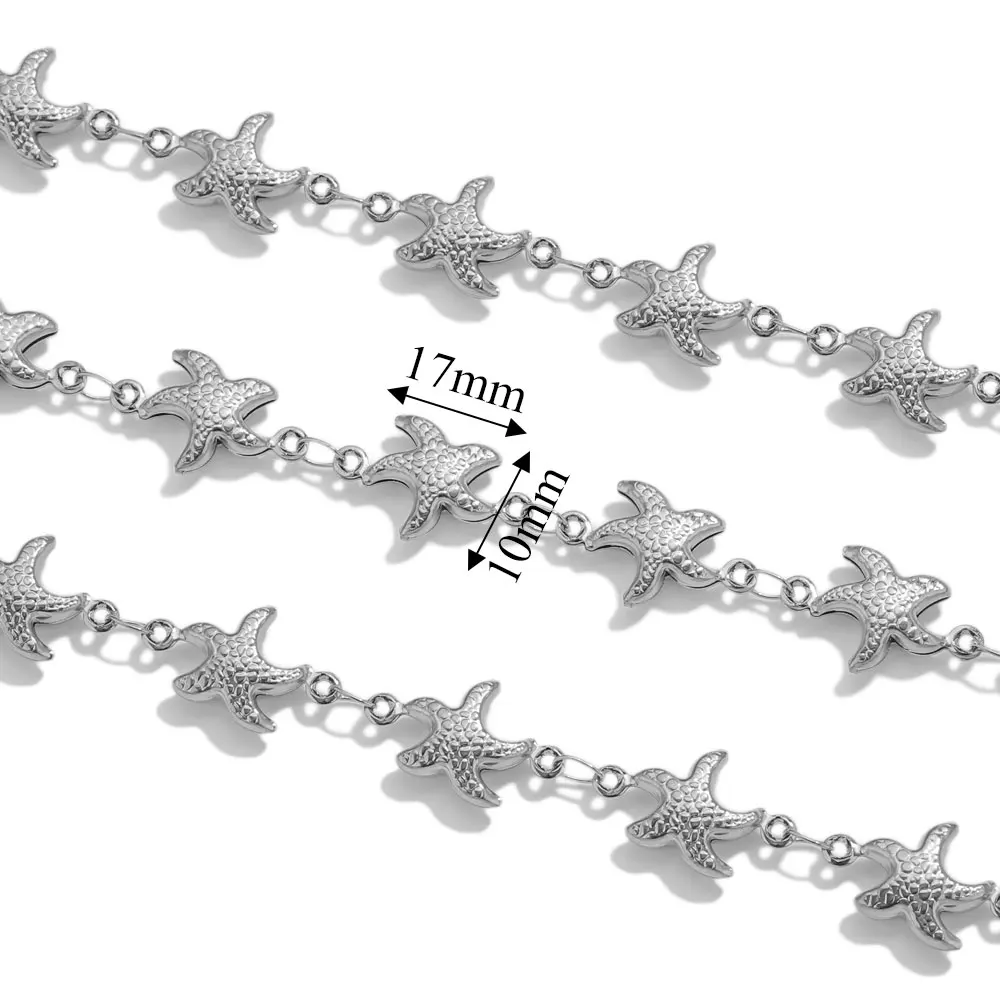 1m Stainless Steel Starfish Chains For Jewelry Making DIY Bracelet Necklace Handmade Jewelry Chain Beach Accessories Material