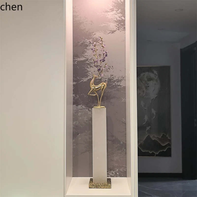 Entrance Deer Ornament High-end TV Cabinet Hallway Light Luxury Wealth-attracting Tall Artistic Housewarming Decoration