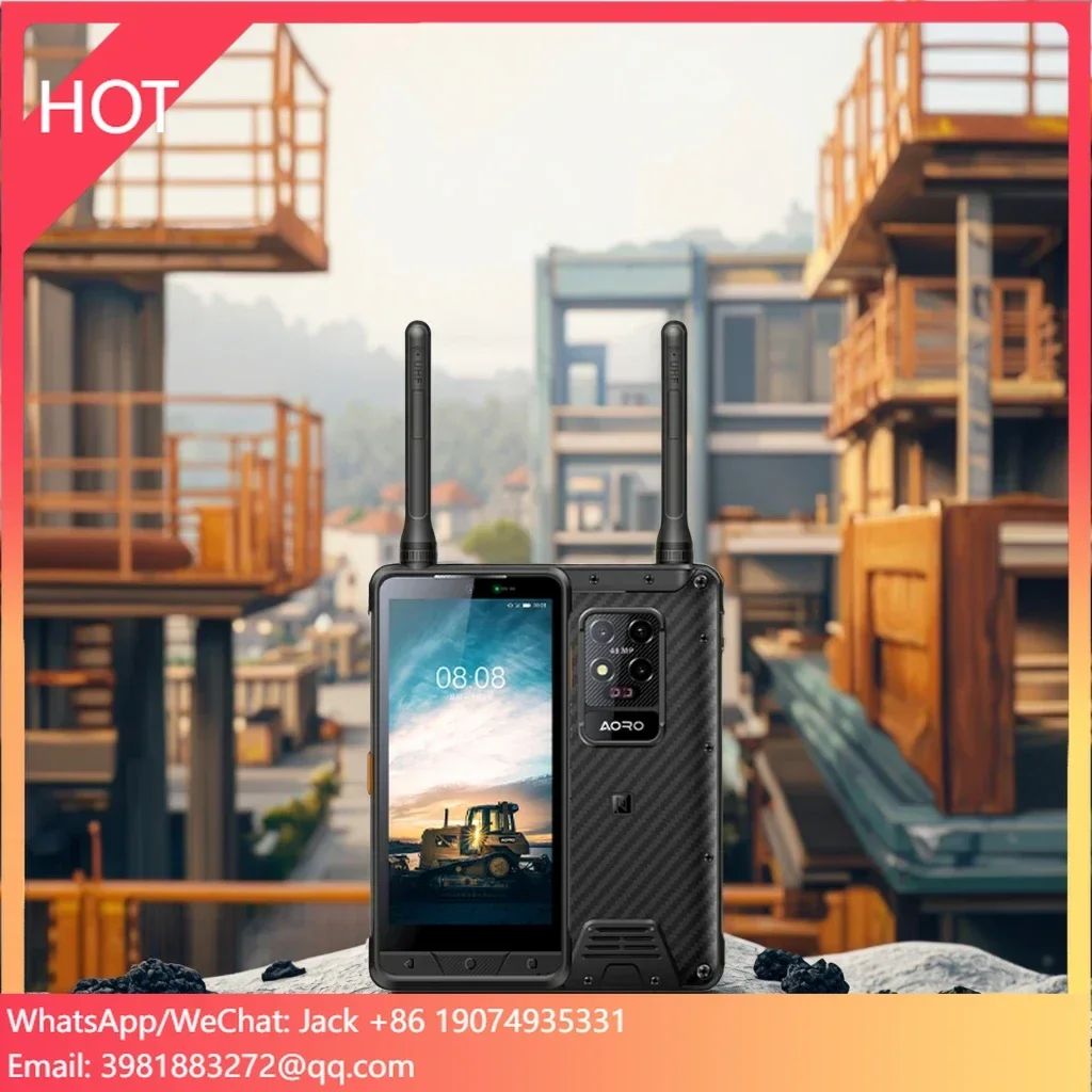 โทรศัพท์มือถือ AORO สมาร์ทโฟนกันน้ำ 2W DMR UHF Repeater วอล์คกี้ทอล์คกี้ LTE GSM คุณสมบัติโทรศัพท์มือถือที่ทนทาน