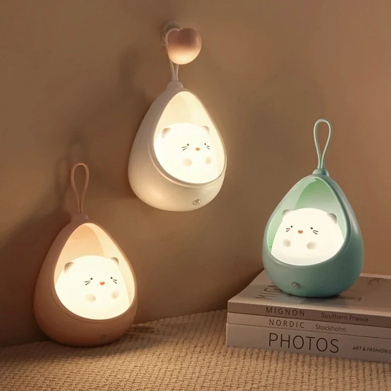 

Светодиодный ночник, интеллектуальный датчик человека, USB перезаряжаемый светильник для сна, прикроватный светильник для спальни, коридора, настольное украшение, настольная лампа