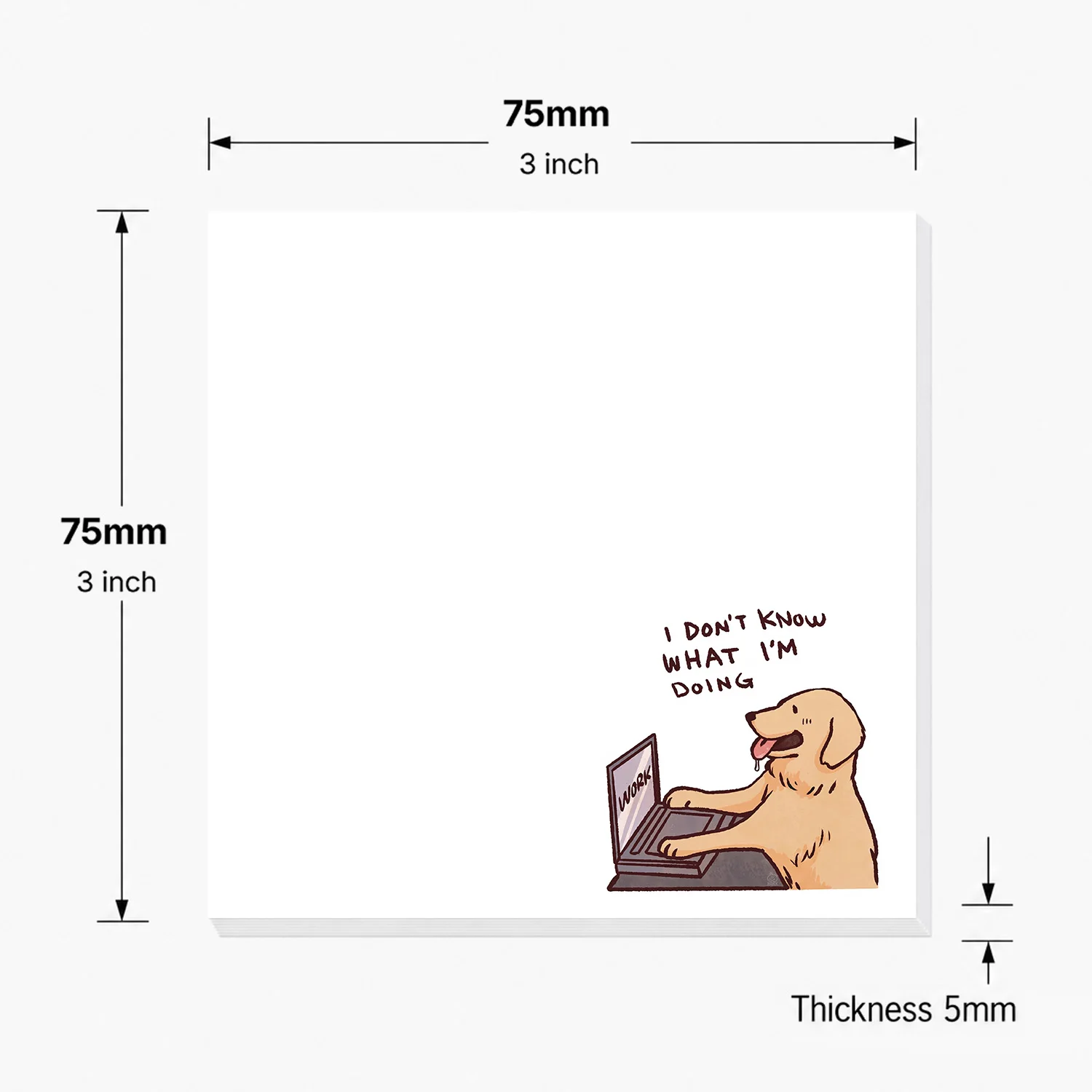 2PCS Funny Dog Work Sticky Notes 100 Sheets Laptop Office Humor Memo Pads Reminder Self Adhesive Stationery