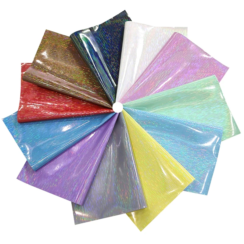 30*135CM Brushed Grain Laser Mirror Synthetic Leather Fabric for Making Bag Notebookcover Earrings Iridescent PU Leatherette