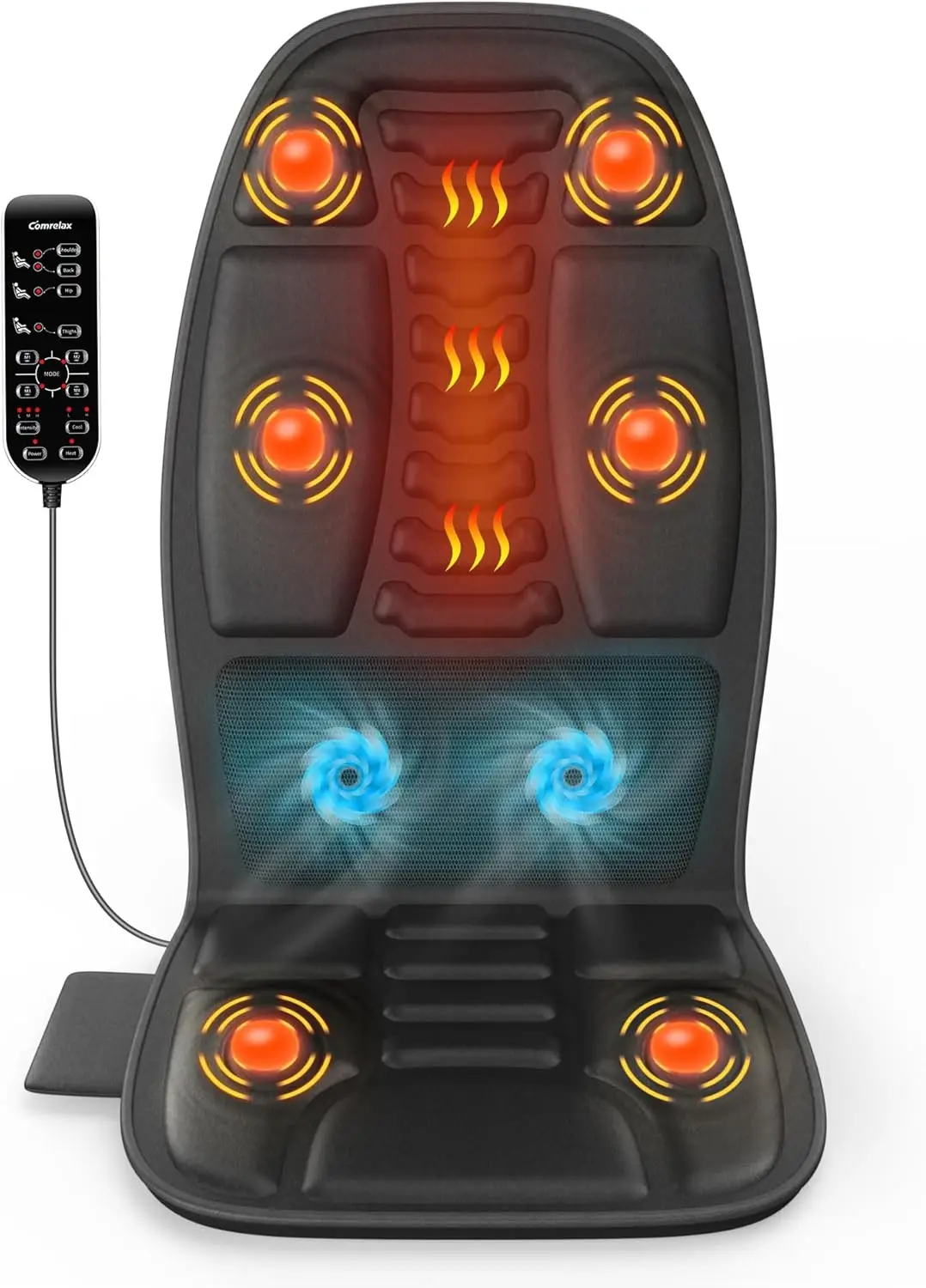 

Heated & Cooling Massage Seat Cushion, 6 Vibration Nodes for Full Body Relief, Home Office Chair Pad, Gift for Men Women