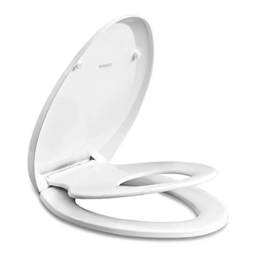 

Elongated Toilet Seat with Toddler Seat Built In, Slow Close, Fits both Adult and Child, Potty Training Seat, Magnetic Seat and