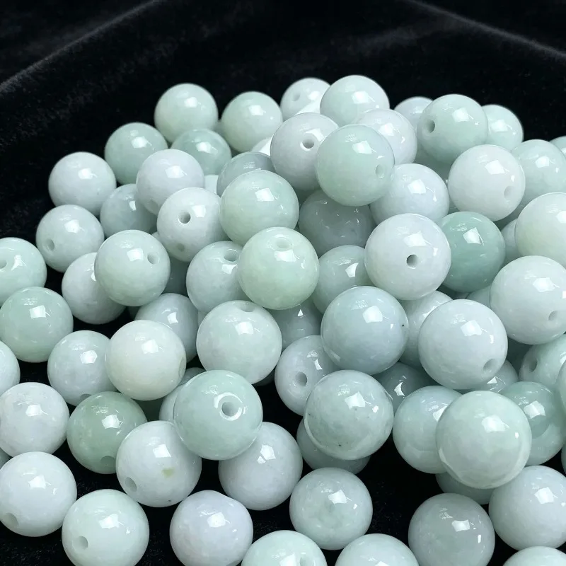 10PC Natural Jade Emerald 13mm Circle Beads Accessories DIY Bangle Earrings Charm Jewellery Fashion Hand-Carved Luck Amulet view 4