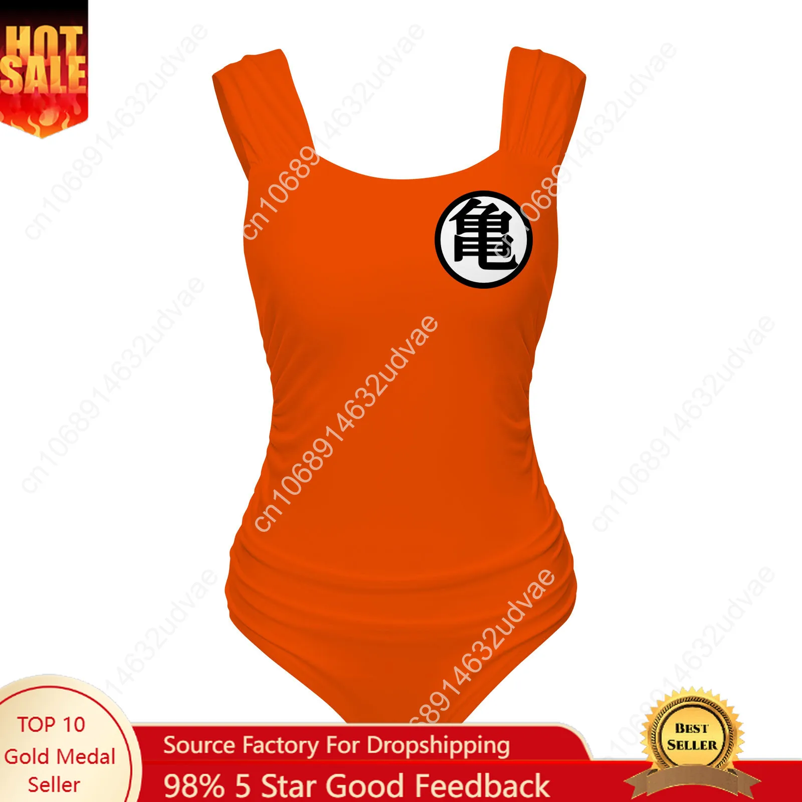 

Hot Dragon Master Goku Logo One Piece Swimsuit Wide Strap Women Bathing Suits Personalized Swimwear Bikini Customize Beachwear
