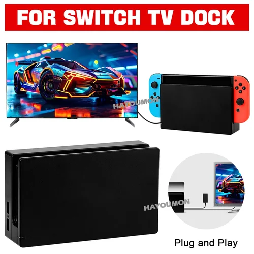 Imagen 2 del producto Nuevo Kit 2 en 1 para base de carga de interruptor NS, Compatible con HDMI, estación de carga para TV, base de soporte + para interruptor, adaptador de CA, fuente de alimentación