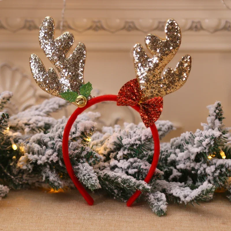 Fancy Reindeer Antlers Headbands para Criança, Natal Antlers Hairbands para Crianças, Bebés Meninas e Meninos, Xmas Party Headwear, Nova Moda, Presentes