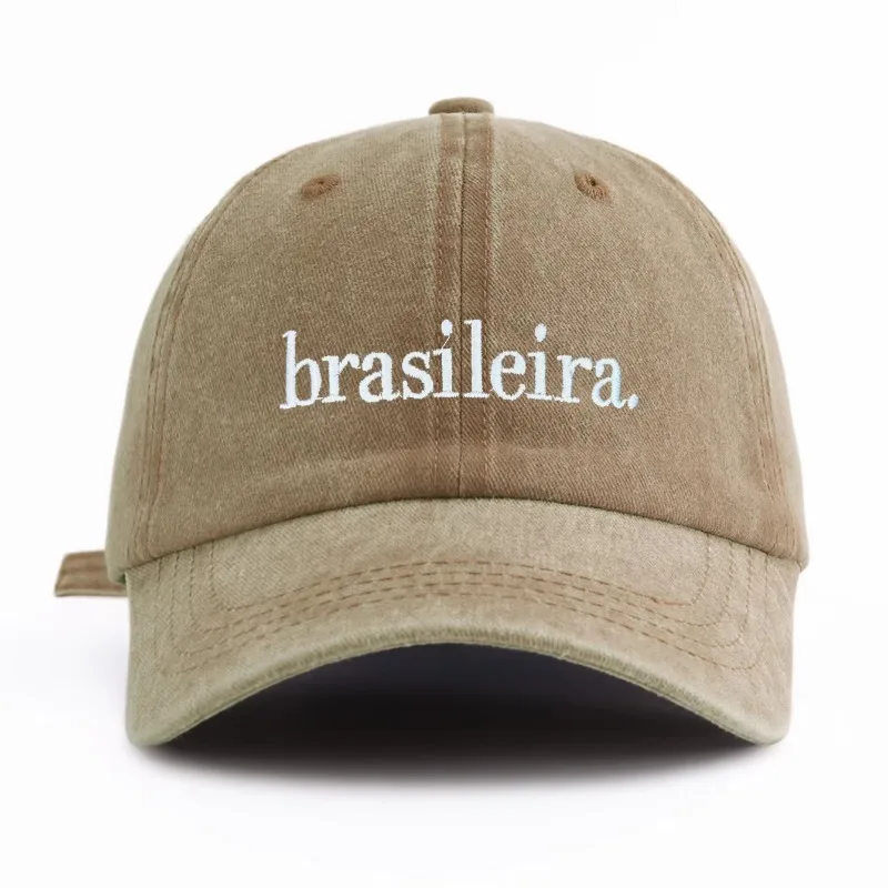Unisex Letter Embroidered Washed Baseball Cap Retro Vintage Dad Hat Available in Multiple Retro Colors Sun Ha Adjustable Strap