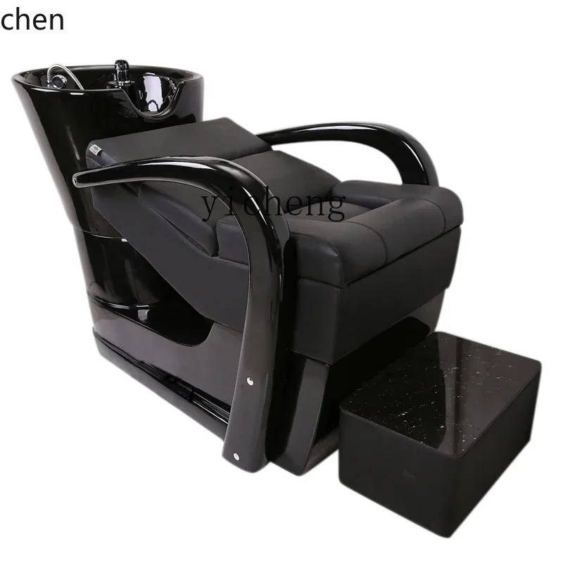 y8- Shampoo Chair for Hair Salon Flushing Bed Punch Bed FRP Ceramic Basin Bed