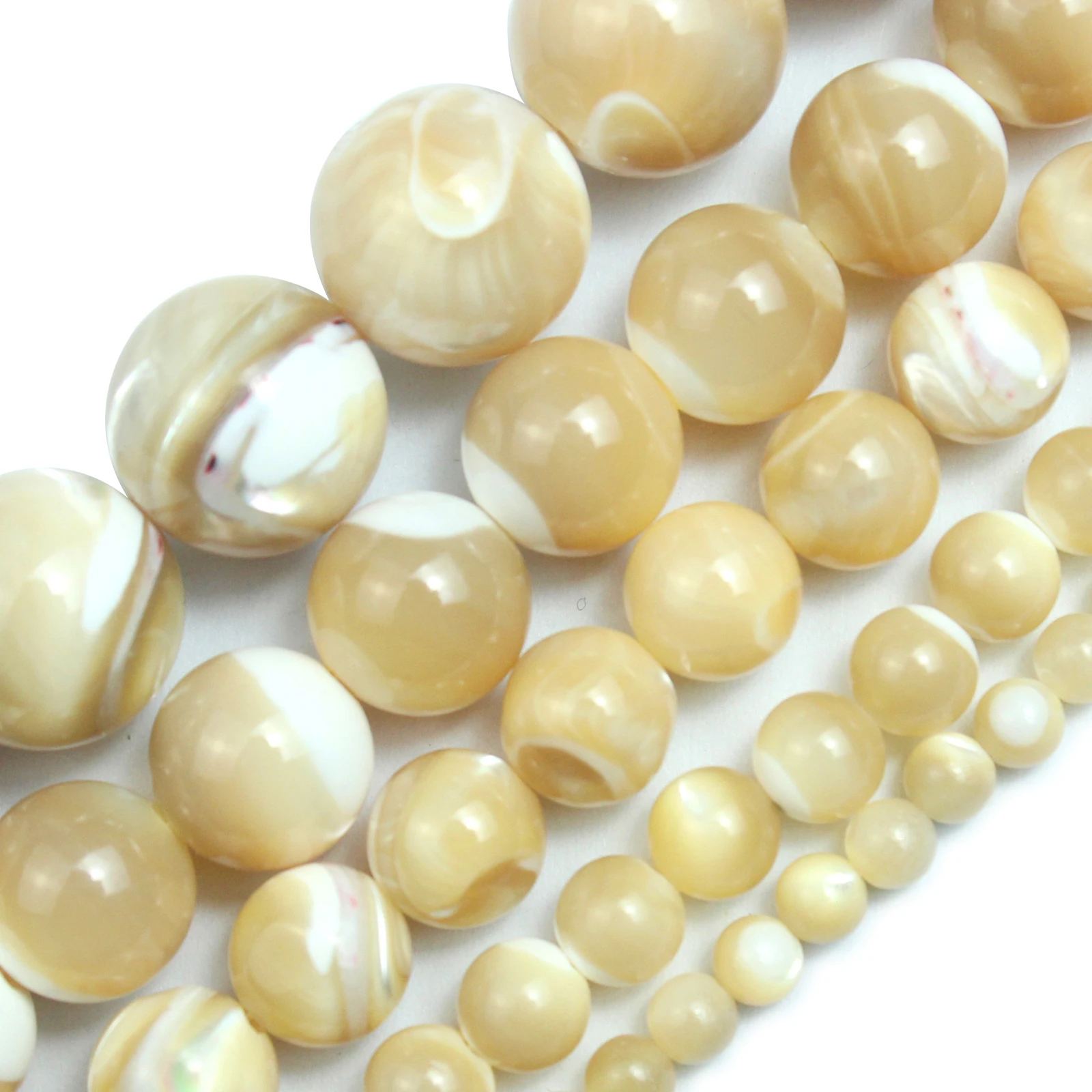 Natural Brown Trochidae Round Beads Gastropoda Sea Shell 4 5 6 8 10 12mm DIY Charm Beads for Women Jewelry Making Earrings