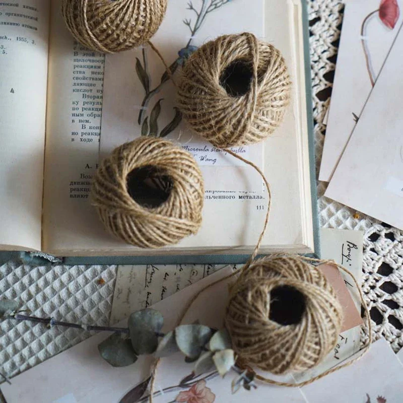 30M Natural Hemp Rope Jute Twine Burlap String Party Wedding Gift Wrapping Thread String DIY Sewing Cords Craft Party Supplies