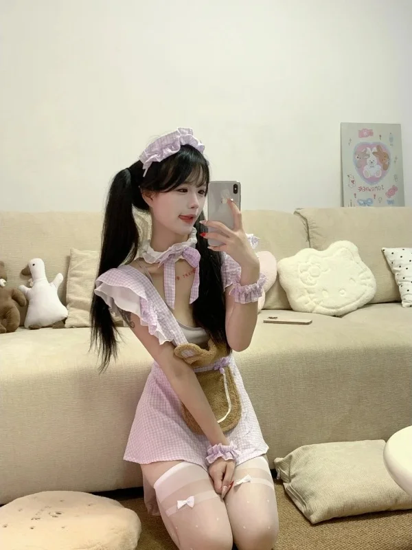 Sexy Lolita-Prinzessin-Rock, hohe Taille, A-Linie, Dr. ort Sve V-Ne, Baumwollmischung, Polyestermischung, mittlerer Stretch, Sommer Dr