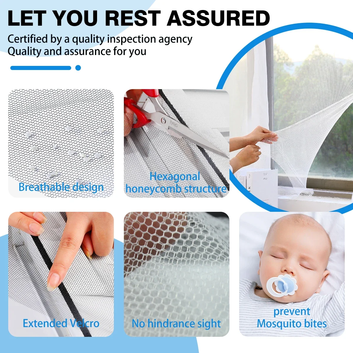 Window Mosquito Net Self-adhesive Anti Mosquito Door Mosquito Mesh DIY Free Cutting Mosquito Net Anti Fly Insect Curtain Screen