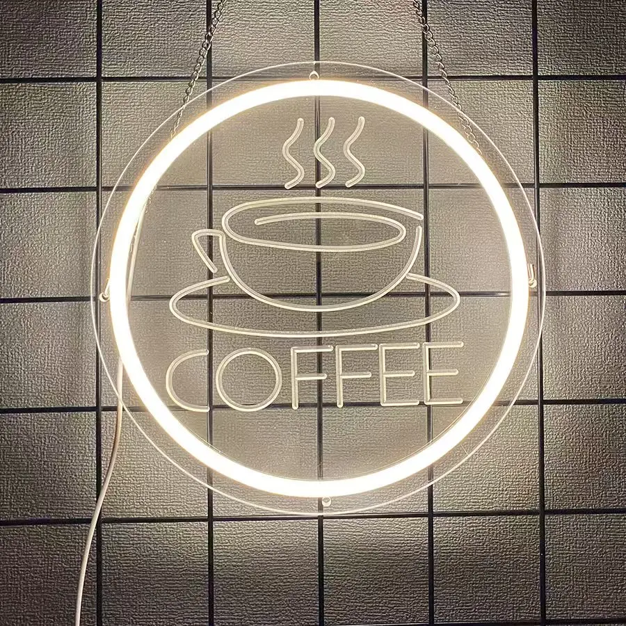 USB Powered LED Coffee Neon Sign Light for Cafe Bar Restaurant Business Wall Decor - Energy Efficient