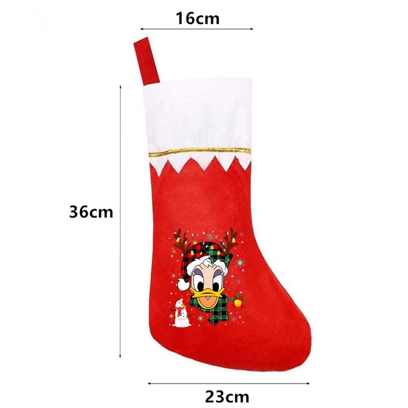 1 Pcs Disney Xmas Sock Mickey Mouse Santa Socks Non-woven Fabrics Child Birthday Gifts Christmas Decorations Hot Sell New Style