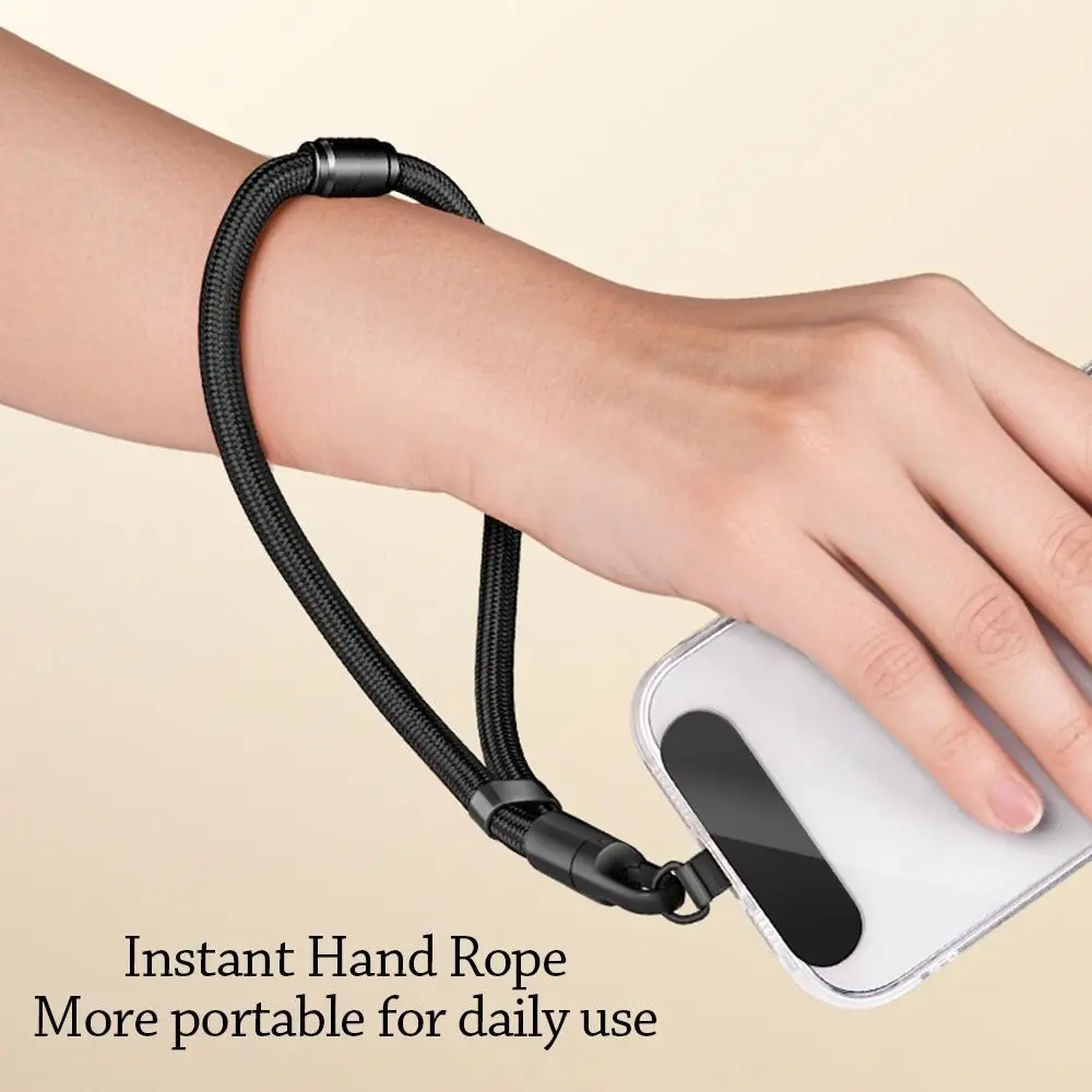 

Аксессуары для сотовых телефонов, регулируемый ремешок с защитой от потери, короткие подвесные ремни 3 в 1, тканый ремешок на запястье для мужчин и женщин