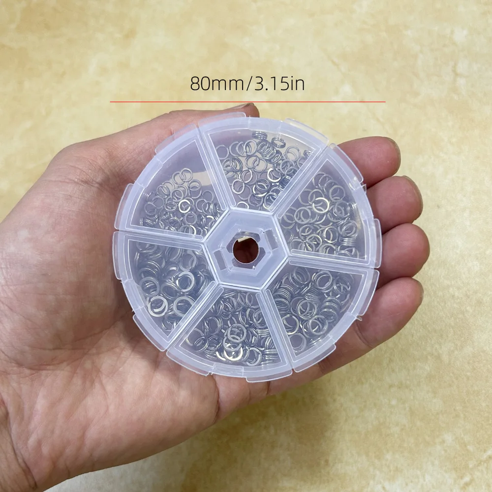 300 قطعة الصيد الفولاذ المقاوم للصدأ سبليت خواتم 6 أحجام عالية القوة قوة الشد الكبيرة الصيد حلقة الصيد إغراء موصل