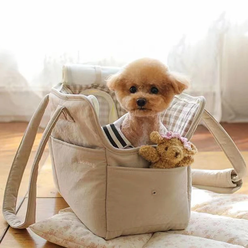 Puppy Dog Bag Portable Pet Carrier Bag One-shoulder Bag Mat Breathable 5KG Load Without Mat Dog Carrier Bag