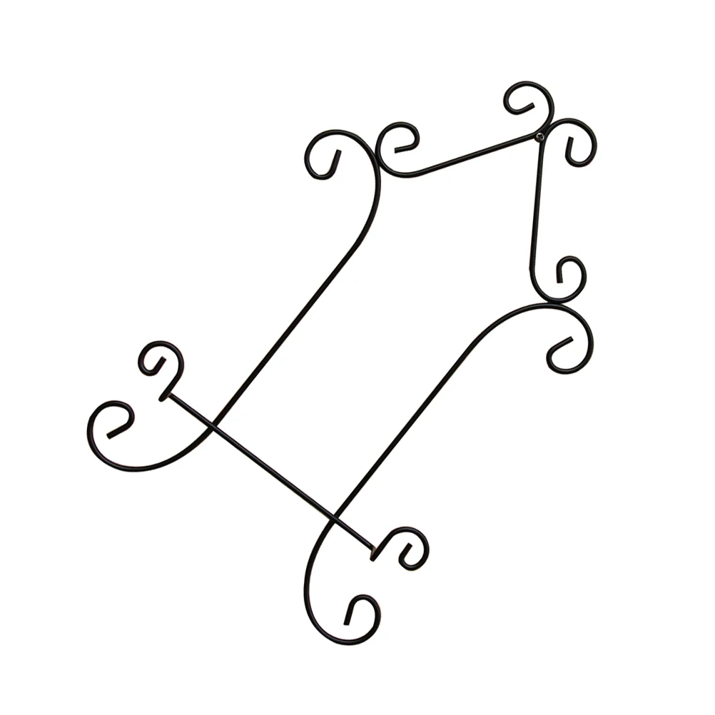 

Black Iron Display Stand Sturdy Easel for Pictures Collectibles Decorative Plates Curve Style Home Office Desk Display Stand