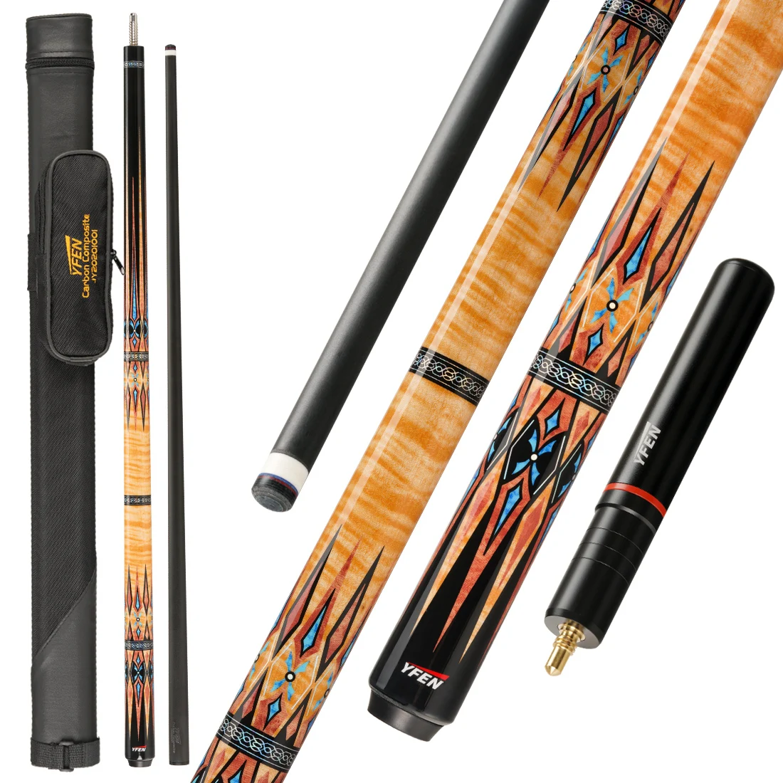 

Carbon Fiber Shaft Black Technology Handmade 11.5mm/12.5mm Tip 3/8*9 Joint Billiard Pool Cue Stick