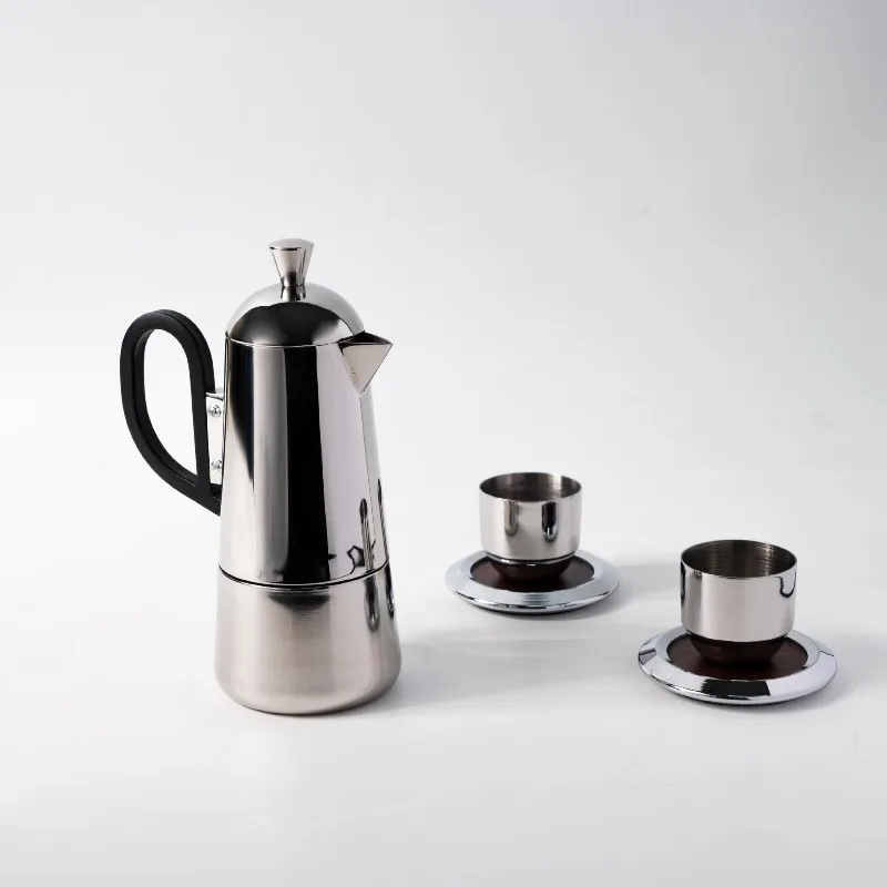 Modern European stainless steel mocha pot Hand brew coffee pot method Press pot