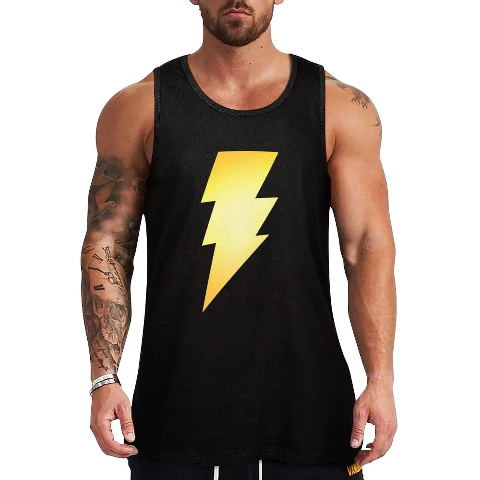 Black Adam Shazam Lightning Tank Top gym clothes man bodybuilding t shirt gym t shirt men