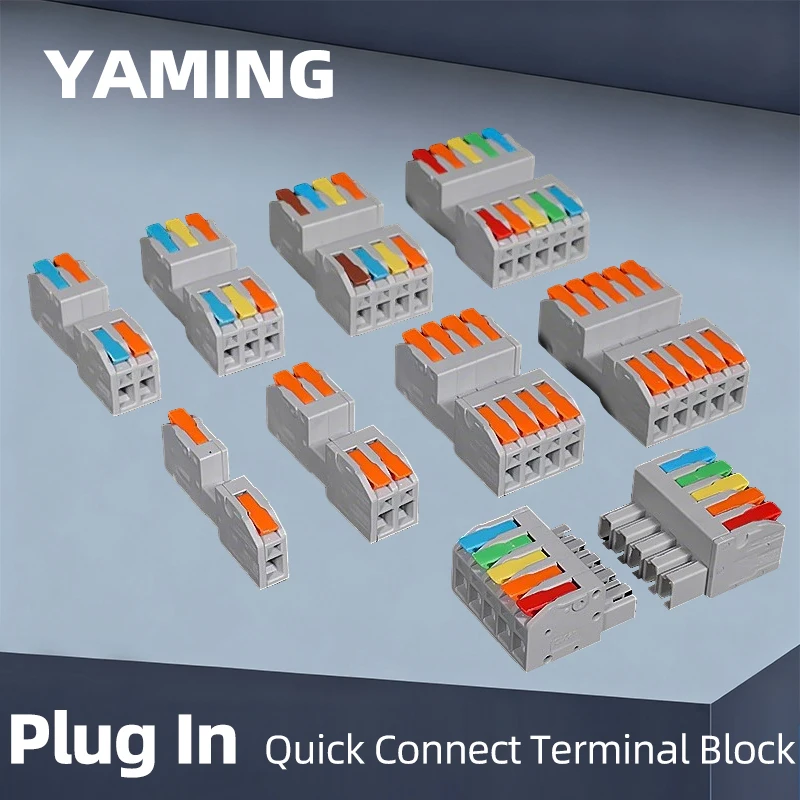 

Terminal Block Solder-Free Quick Connector 2/3/4/5 Positions Dual-Sided Plug-in Copper Conductor 32A 250V