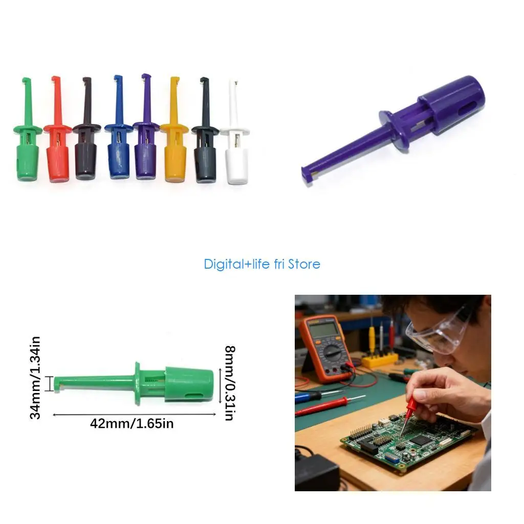 E06D Practical Portable Circuit Board Test Clip with Oscilloscope Compatibility Conductive Elastic Accurate Clamping Design