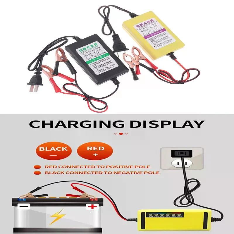 12V 4AH-20AH Car Battery Charger 220V Power Puls Repair Charger Wet Dry Lead Acid Battery LED Display Moto Truck Battery Charger