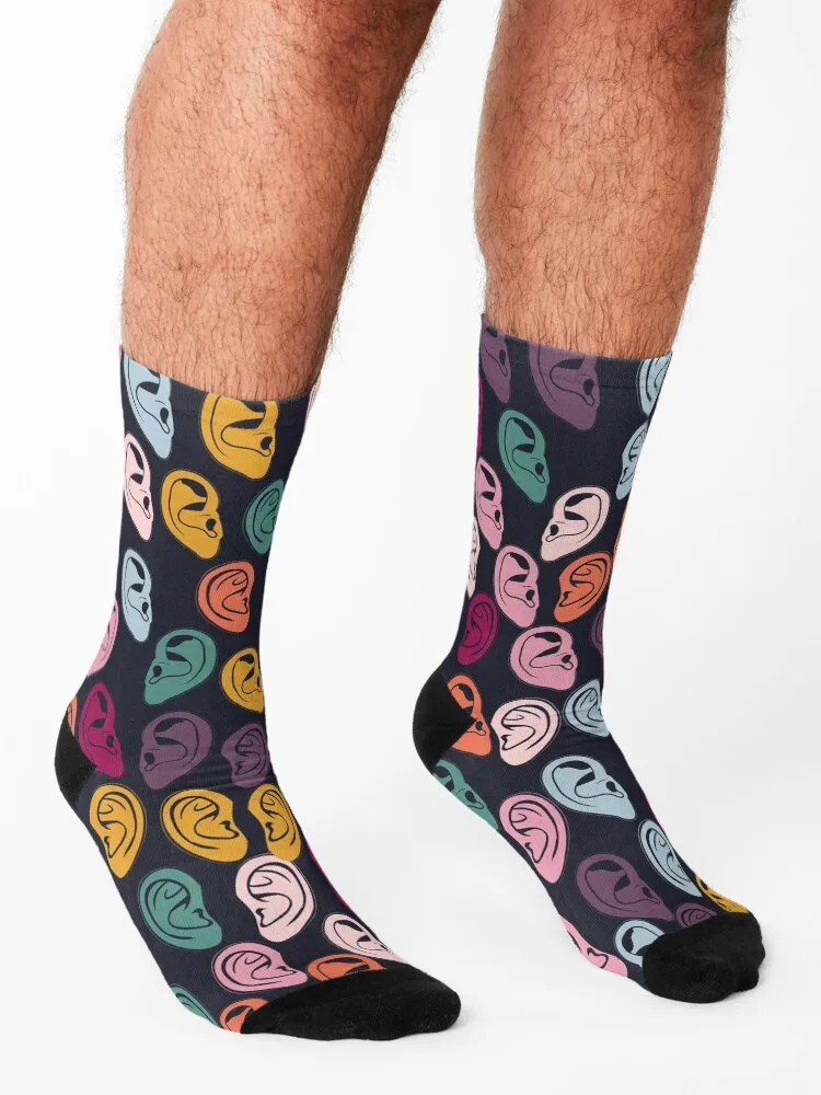 أنا جميع الأذنين - جوارب بنمط آذان مضحكة لصالة الألعاب الرياضية الثلجية الكثير من جوارب الهيب هوب للفتيات والرجال