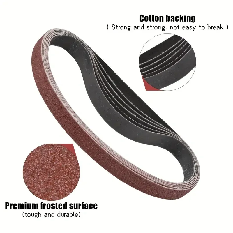 10Pcs Scrub Tape 457x13mm - Various particle sizes 40/60/80/120/180/240 for wood and soft metal polishing