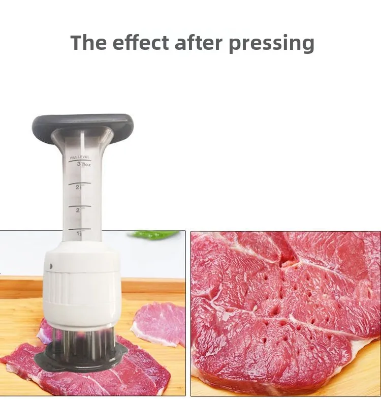 BBQ Meat Marinade Injector with Tenderizer 2 in 1 Sauce Syringe Kitchen Utensil for Barbecue Grilling & Cooking