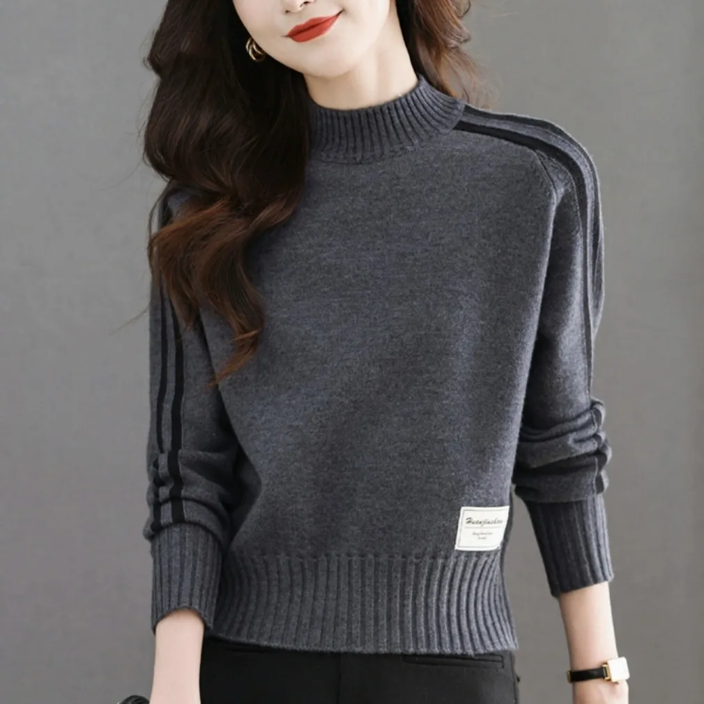 

ort Women's Camere Sweater High Waist Wool Base irt Autumn Winter Commute Sle Bright Tead Detail Inner Wear