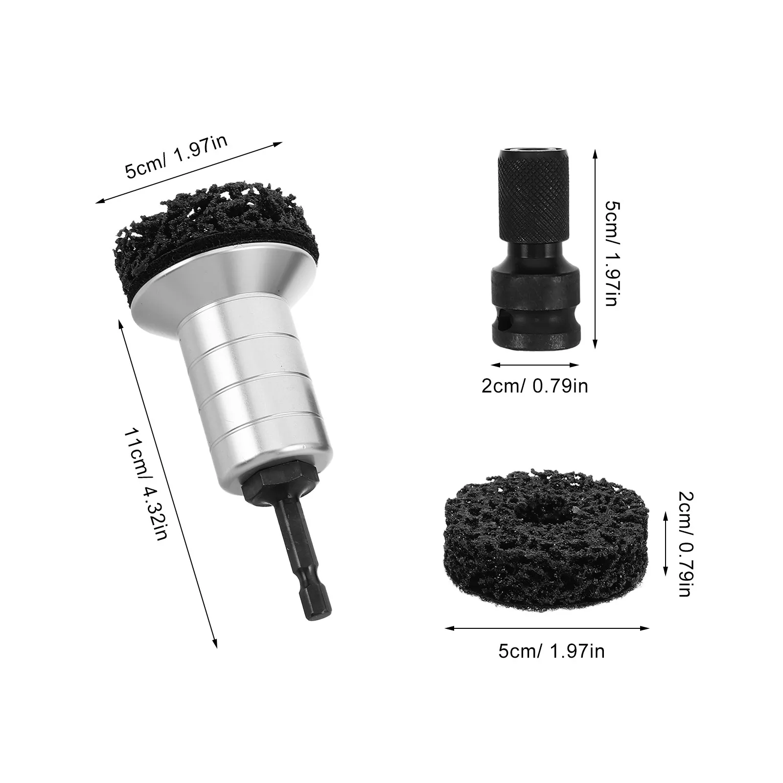1Set Wheel Hub Cleaner Kit Brake Hub Cleaning Disc Includes 2 Polishing Pads Adapter Automotive Car Rust Removal Grinding Tool