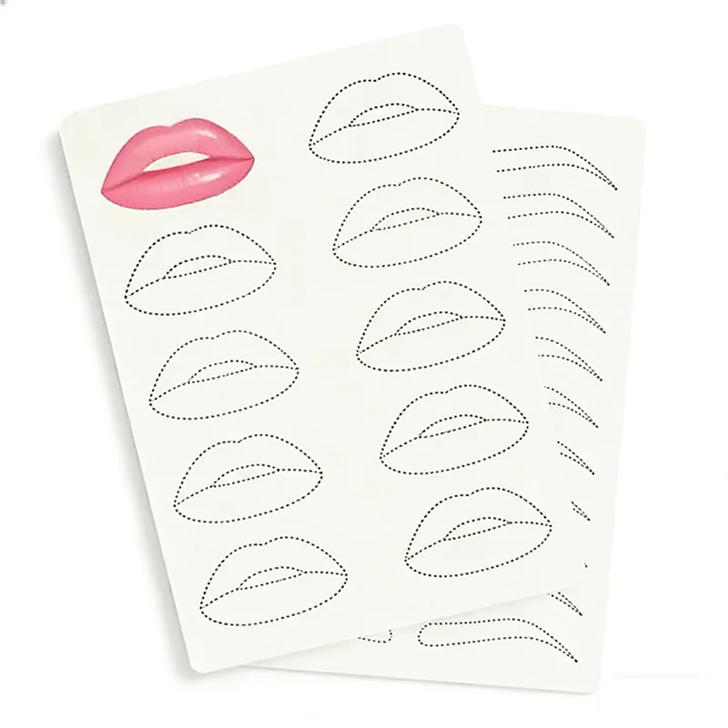 1.5mm Thick Lip Practice Skin Double-Sided Stencil for PMU Microblading Permanent Makeup Tattoo Artist Training Tool