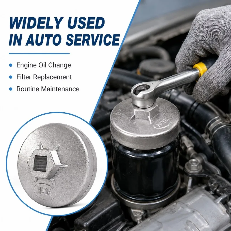 Cap Style Oil Filter Wrench Socket 65/67/74/79mm 14/15 Flute 3/8 Inch Drive Removal Tool for Car Engine Maintenance Repair