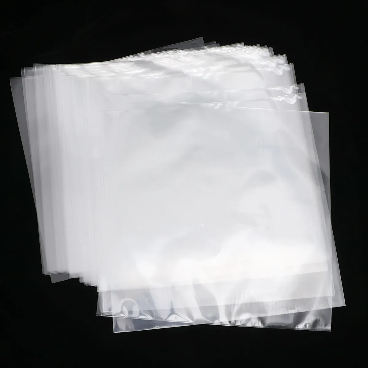 30Pcs 12 Inch Flat Open Vinyl Record Sleeves Thickened Clear Plastic Cd Protector Bags for Dust Scratch Data Corrosion
