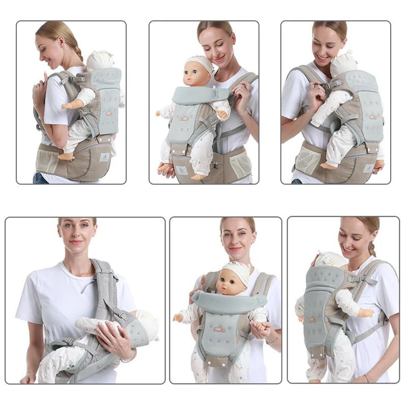 Ergonomic Backpack Baby Carrier Baby Hipseat Carrier carrying for children Baby Wrap Sling for Baby Travel 0-48 Months Summer