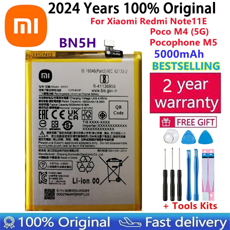 

Original High Quality BN5H Battery FOR Xiaomi Redmi Note11E / POCO M4 5G/Pocophone M5 5000mAh Capacity Phone Batteries Bateria