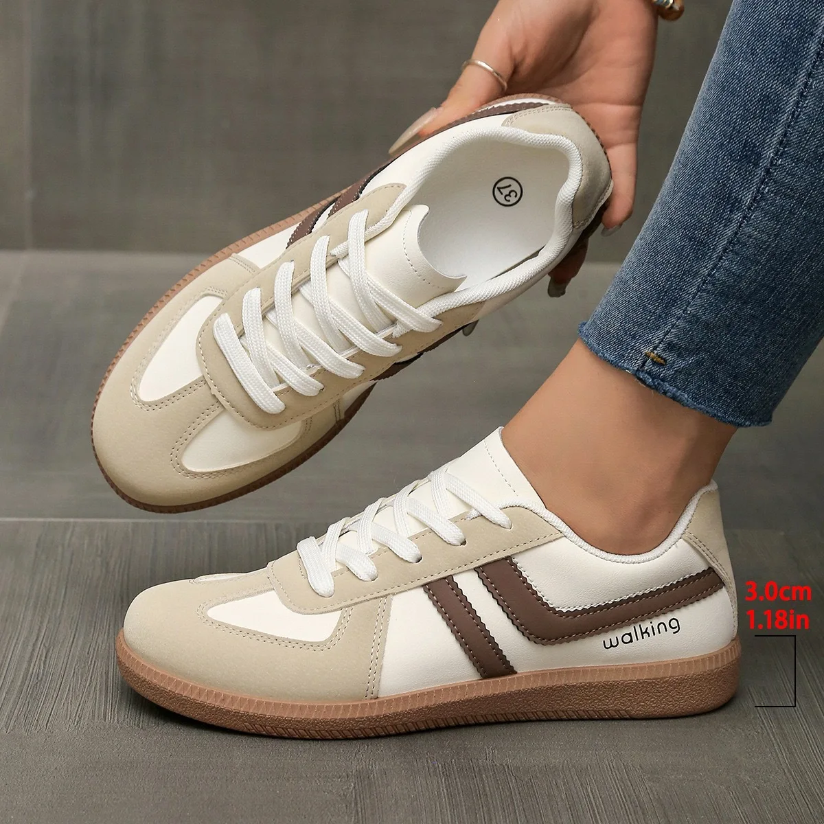 

Women’s Thick Sole Casual Shoes Breathable Comfortable Round Toe Sports Shoes Retro Lightweight Single Shoe zapatillas de mujer