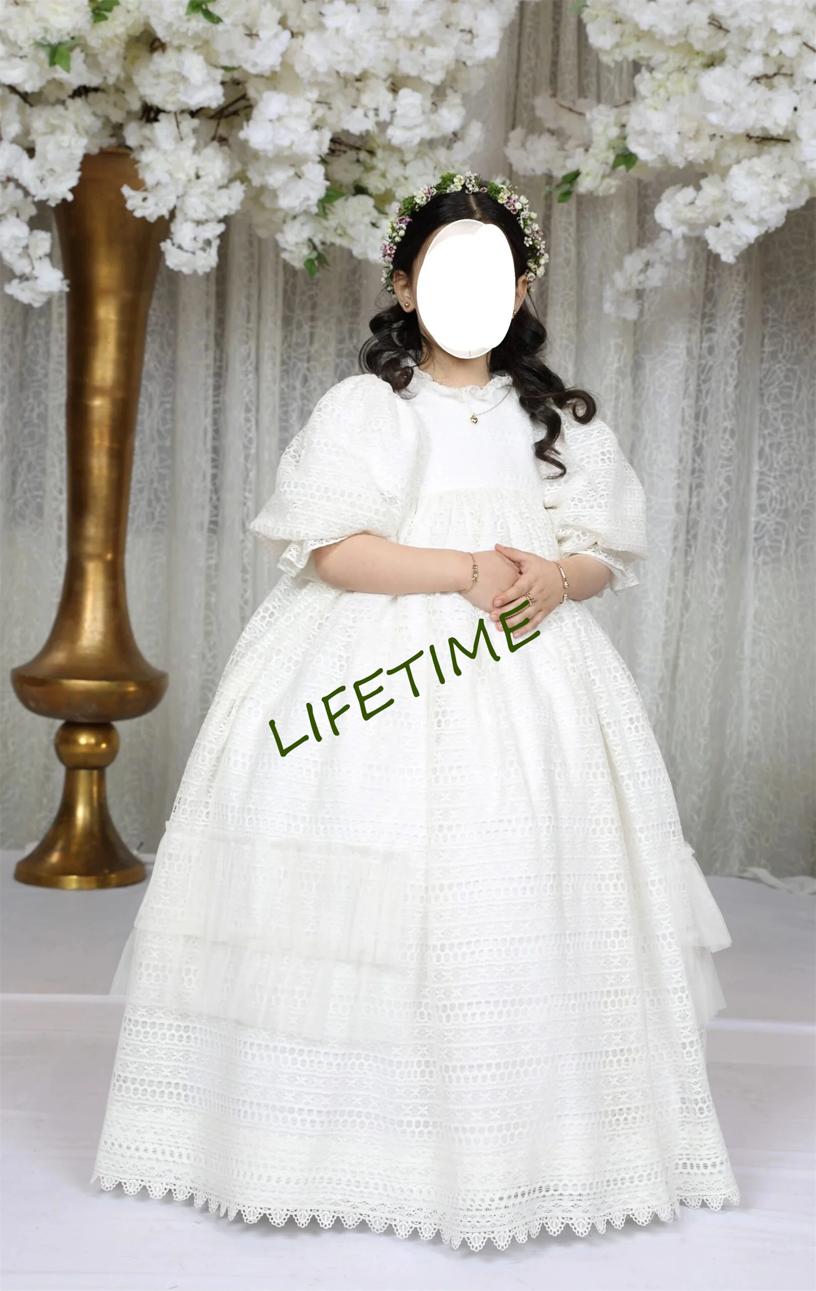 Robe bouffante en dentelle rose pour petite fille, tenue de soirée, de mariage, de princesse, mignonne, pour petits patients