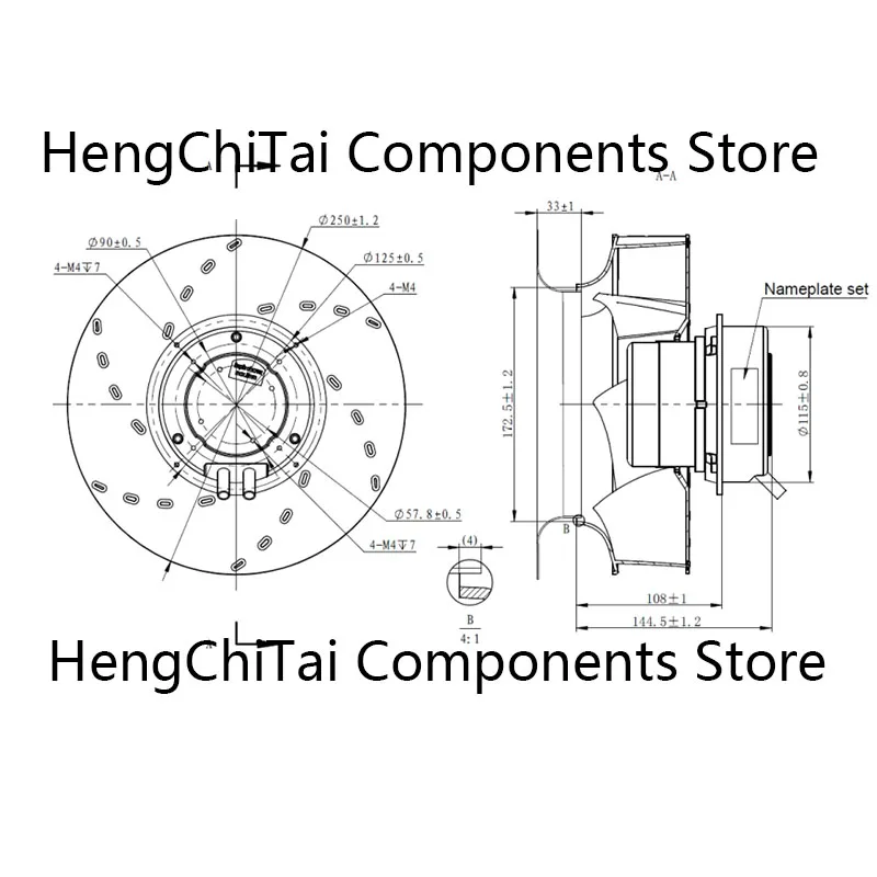 Original 100% Working SC250F5-075-000 230V 1.57A 217W Cooling fan ventilation