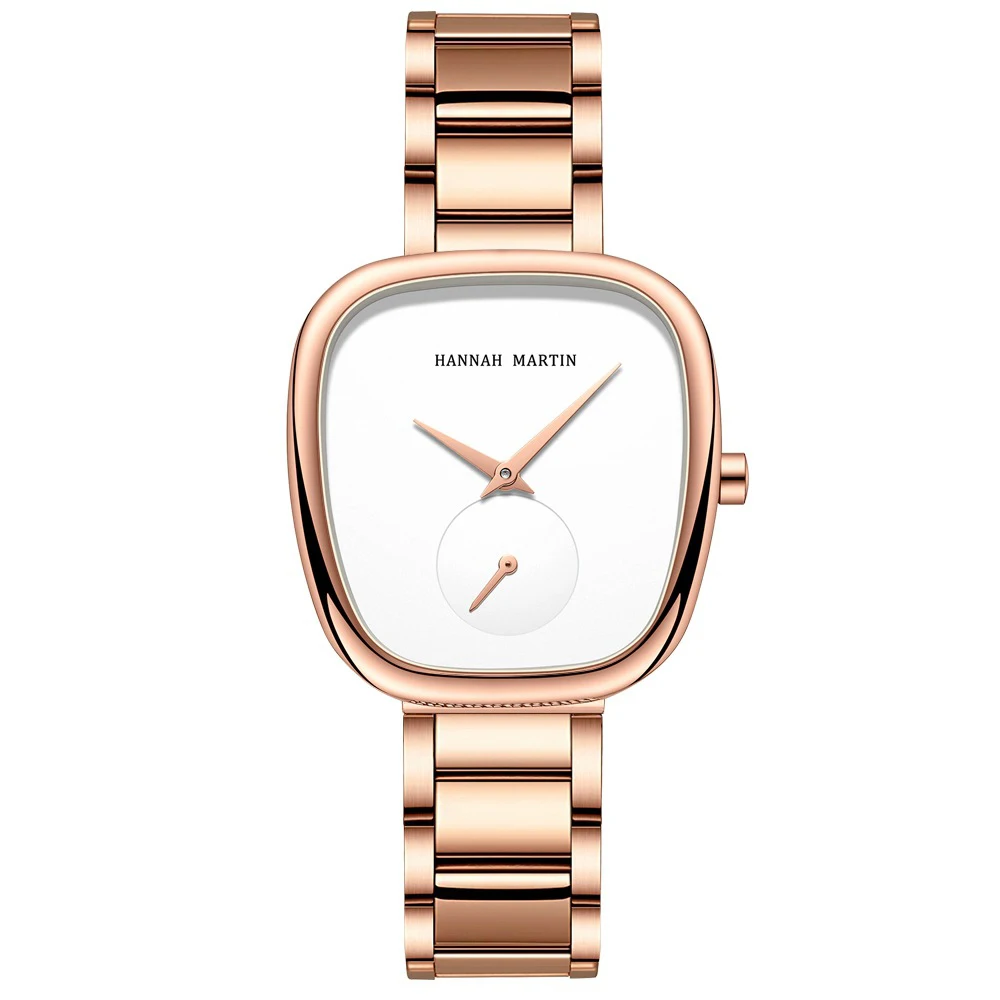 Top Brand Women Watch Light Luxury Simple Business Steel Belt Creative Two Pin European Ladies Fashion Quartz Clock Watches gift